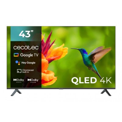 TELEVISIONN QLED 43" CECOTEC 4K UHD GOOGLE TV HDMI USB GOOGLE CHROMECAST