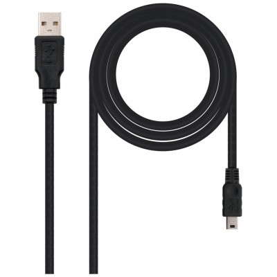 CABLE USB 2.0 TIPO A/M-MINI-B/M 3M NEGRO NANOCABLE (Espera 4 dias)