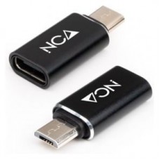 ADAPTADOR MICRO USB/M A USB-C/H ALUMINIO NEGRO