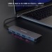 HUB USB-C/M A 3xUSB3.0/H + 1xUSB-C/H ALUMINIO 10CM