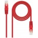 CABLE DE RED LATIGUILLO CRUZADO RJ45 CAT.5E UTP AWG24 1 M ROJO NANOCABLE (Espera 4 dias)