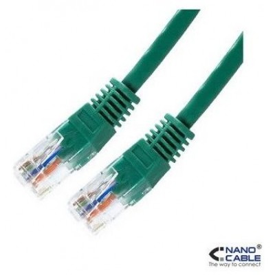 CABLE RED LATIGUILLO RJ45 CAT.6 UTP AWG24,3M VERDE NANOCABLE (Espera 4 dias)