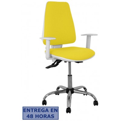 PIQUERAS Y CRESPO Silla Elche blanca asincro bali amarillo brazos regulables ruedas de parque