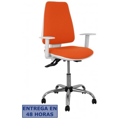 PIQUERAS Y CRESPO Silla Elche blanca asincro bali naranja oscuro brazos regulables ruedas de parque