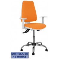 PIQUERAS Y CRESPO Silla Elche blanca asincro bali naranja brazos regulables ruedas de parque