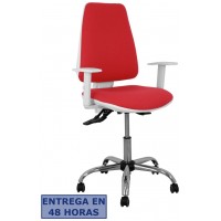 PIQUERAS Y CRESPO Silla Elche blanca asincro bali rojo brazos regulables ruedas de parque