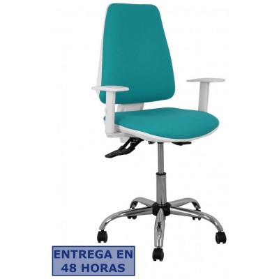 PIQUERAS Y CRESPO Silla Elche blanca asincro bali turquesa brazos regulables ruedas de parque