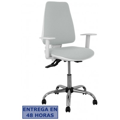 PIQUERAS Y CRESPO Silla Elche blanca asincro bali gris claro brazos regulables ruedas de parque