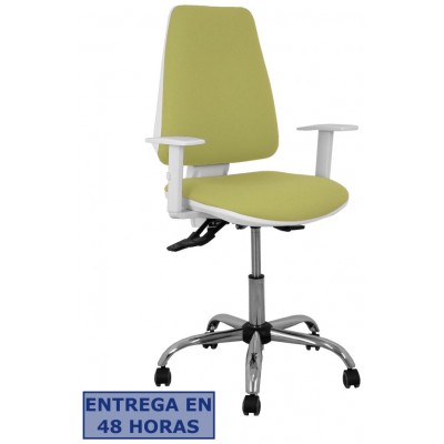 PIQUERAS Y CRESPO Silla Elche blanca asincro bali verde oliva brazos regulables ruedas de parque