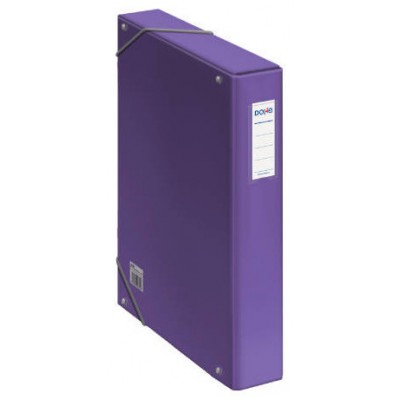 CAJAS DE PROYECTOS CARTÓN FORRADO LOMO DE 5 CM MORADO CON ETIQUETA 245X350X50 DOHE 10363 (Espera 4 dias)