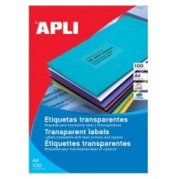 PACK 20 HOJAS (20 UDS) ETIQUETAS TRANSLUCIDAS 210X297MM APLI 1225 (Espera 4 dias)