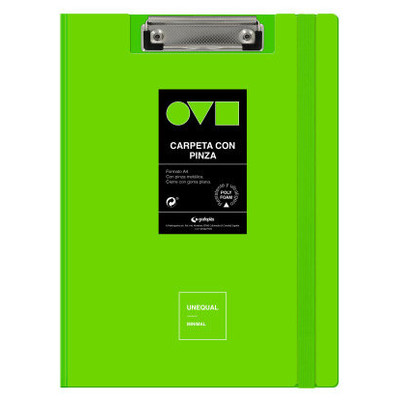 CARPETA A4 TAPA POLYFOAM CON PINZA SUPERIOR UNEQUAL MINIMAL VERDE GRAFOPLAS 1550921 (Espera 4 dias)