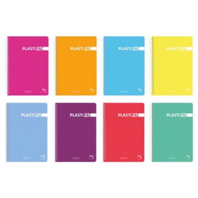 CUADERNO PLASTIPAC 90 GRS. TAPA POLIPROPILENO 4º 80 HOJAS MM CON MARGEN SURTIDO PACSA 16575 (MIN5) (Espera 4 dias)