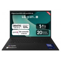 LG 17Z90T-G.AA78B ordenador portatil Intel Core Ultra 7 255H Port&aacute;til 43,2 cm (17") WQXGA 16 GB LPDDR5x-SDRAM 1 TB Unidad de disco duro Wi-Fi 7 (802.11be) Windows 11 Home Negro (Espera 4 dias)