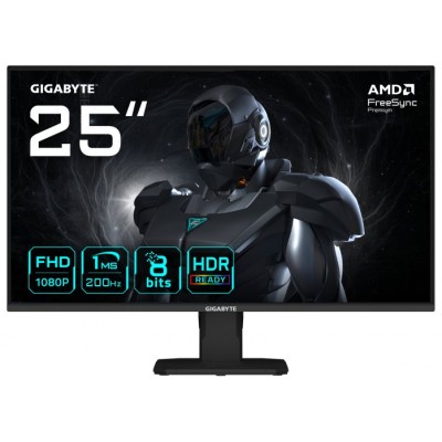 GIGABYTE GS25F2 Monitor Gaming 25" FHD - 1920 x 1080, 200Hz, 1ms, 300 cd/m&sup2;, Display HDR 10, HDMI 2.0, DisplayPort 1.4 (Espera 4 dias)