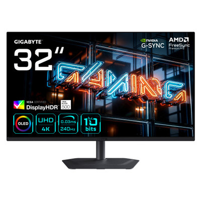 GIGABYTE MO32U24 Monitor Gaming OLED 32” 4K UHD - 3840 x 2160, 240Hz, 0.03ms, 300 cd/m², G-Sync Compatible, FreeSync Premium Pro, Display HDR True Black 500, HDMI 2.1, DisplayPort 1.4 (Espera 4 dias)-SX138 GIGABYTE MO32U24 Monitor Gaming OLED 32” 4K UHD - 3840 x 2160, 240Hz, 0.03ms, 300 cd/m², G-Sync Compatible, FreeSync Premium Pro, Display HDR True Black 500, HDMI 2.1, DisplayPort 1.4 (Espera 4 dias)