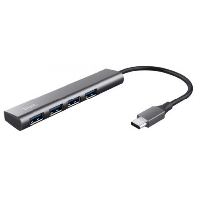 HUB HALYX ALUMINIUM USB-C Gen 1 CON 4 PUERTOS USB-A TRUST (Espera 4 dias)