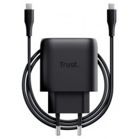 CARGADOR PARED/VIAJE USB-C 45W MAXO NEGRO TRUST (Espera 4 dias)