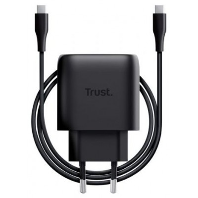 CARGADOR PARED/VIAJE USB-C 45W MAXO NEGRO TRUST (Espera 4 dias)