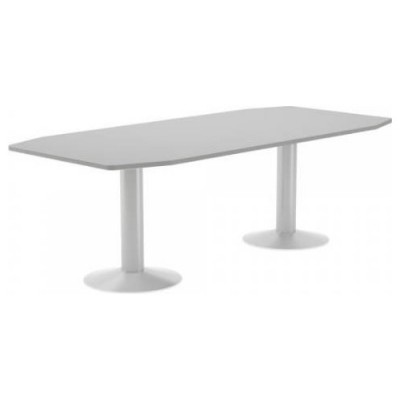 MESA DE REUNIONES 220X100X72CM. COLOR: PATA METALICA BLANCA / TABLERO GRIS ROCADA 3003ATW02 (Espera 4 dias)