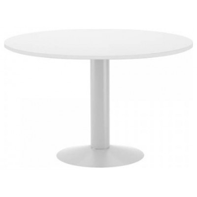 MESA DE REUNIONES REDONDA 120CM DE DIAMETRO. ALTURA 72CM. COLOR: PATA METALICA BLANCA / TABLERO BLANCO ROCADA 3006ATW04 (Espera 4 dias)