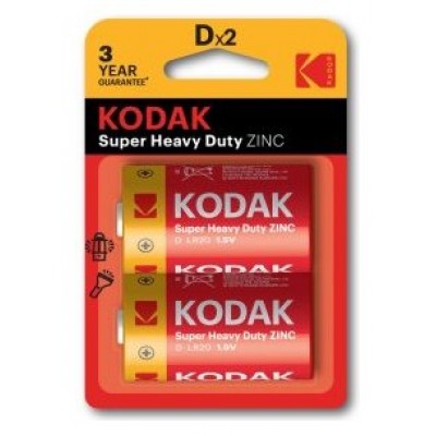 PILAS D LR20 KODAK EXTRA HEAVY DUTY ZINC PACK 2