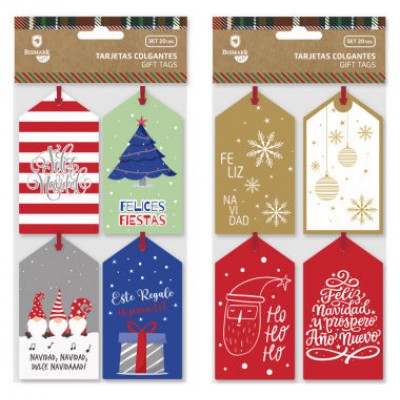 TARJETAS COLGANTES NAVIDAD 20 UND BISMARK 332923 (Espera 4 dias)