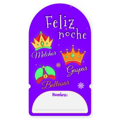 PACK 6 ETIQUETAS ADHESIVAS REYES MAGOS (6X16,5 CM) BISMARK 333589 (Espera 4 dias)