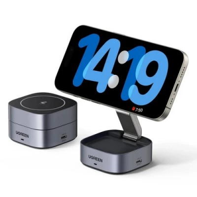 UGREEN 2-IN-1 MAGNETIC WIRELESS CHARGER (Espera 4 dias)-SX12 UGREEN 2-IN-1 MAGNETIC WIRELESS CHARGER (Espera 4 dias)