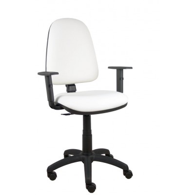 PIQUERAS Y CRESPO Silla A&yacute;na similpiel blanco brazos regulables