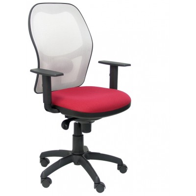 PIQUERAS Y CRESPO Silla Jorquera malla blanca asiento bali granate