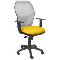 PIQUERAS Y CRESPO Silla Jorquera malla gris asiento bali amarillo