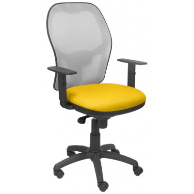 PIQUERAS Y CRESPO Silla Jorquera malla gris asiento bali amarillo