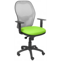 PIQUERAS Y CRESPO Silla Jorquera malla gris asiento bali verde pistacho