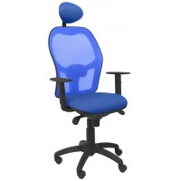 PIQUERAS Y CRESPO Silla Jorquera malla azul asiento bali azul con cabecero fijo