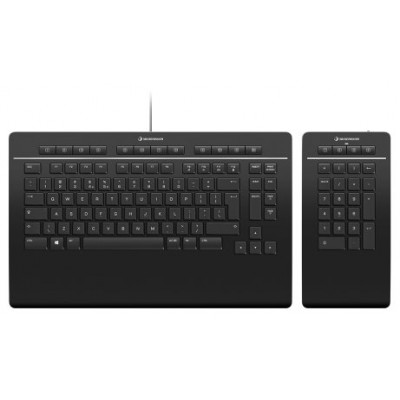 3Dconnexion Keyboard Pro with Numpad teclado Oficina USB + RF Wireless + Bluetooth QWERTY Internacional de EE.UU. Negro (Espera 4 dias)