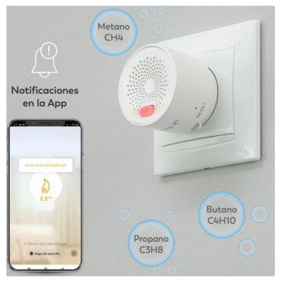 DETECTOR DE SEGURIDAD DE GAS SMART WIFI GARZA 401347C (Espera 4 dias)