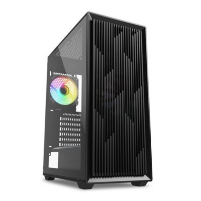 CAJA GAMING SHARKOON VK2 RGB ATX NEGRO 3XVENT 120MM 2XUSB SN FUENTE