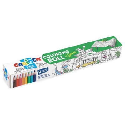 SET COLORING ROLL JUNGLE + 8 PENCILS CARIOCA 42978 (Espera 4 dias)