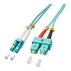 Lindy 3.0m OM3 LC - SC Duplex Cable de fibra óptica e InfiniBand 3 m Turquesa (Espera 4 dias)-SX3 Lindy 3.0m OM3 LC - SC Duplex Cable de fibra óptica e InfiniBand 3 m Turquesa (Espera 4 dias)
