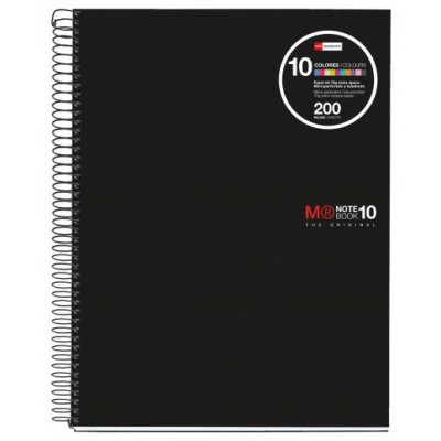 CUADERNO ESPIRAL NB-10 A4 200 HOJAS 5X5MM POLIPROPILENO NEGRO MIQUELRIUS 47009 (Espera 4 dias)