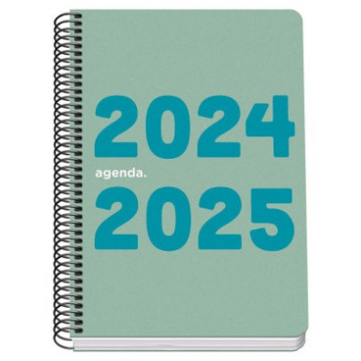 AGENDA ESCOLAR 2024-2025 TAMAÑO A5 TAPA POLIPROPILENO  SEMANA VISTA MEMORY BASIC VERDE DOHE 51761 (Espera 4 dias)