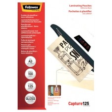 PACK 100 BOLSAS PLASTIFICACION AUTOADHESIVAS 125 MICRAS A3 FELLOWES 5329001 (Espera 4 dias)