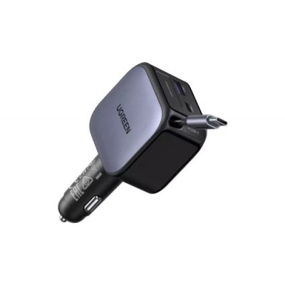 UGREEN 90W 2C1A FAST CAR CHARGER WITH RETRACTABLE USB-C CABLE (Espera 4 dias)-SX6 UGREEN 90W 2C1A FAST CAR CHARGER WITH RETRACTABLE USB-C CABLE (Espera 4 dias)