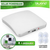Powerbank Solar Pared Biwond 1.800mAh 1 x USB + 4 Ventosas Blanco (Espera 2 dias)