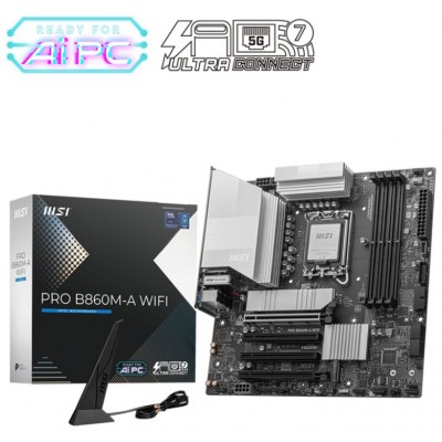 MSI PRO B860M-A WIFI placa base Intel B860 LGA 1851 (Socket V1) micro ATX (Espera 4 dias)-SX29 MSI PRO B860M-A WIFI placa base Intel B860 LGA 1851 (Socket V1) micro ATX (Espera 4 dias)