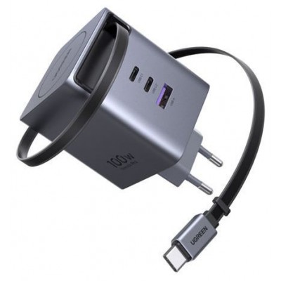 UGREEN 100W GAN FAST CHARGER WITH RETRACTABLE CABLE (Espera 4 dias)
