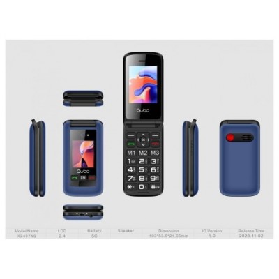 Telefono Qubo X-247BL 2,4"+1,77" Azul