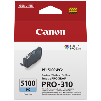 CANON Cartucho PFI-5100PC foto Cian 14,4ml para PRO-310-SX4 CANON Cartucho PFI-5100PC foto Cian 14,4ml para PRO-310