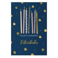 PACK 6 TARJETAS DE FELICITACIÓN CUMPLEAÑOS - TAMAÑO 11,5 X 17 CM - MODELO VELAS DOHE 70068 (Espera 4 dias)